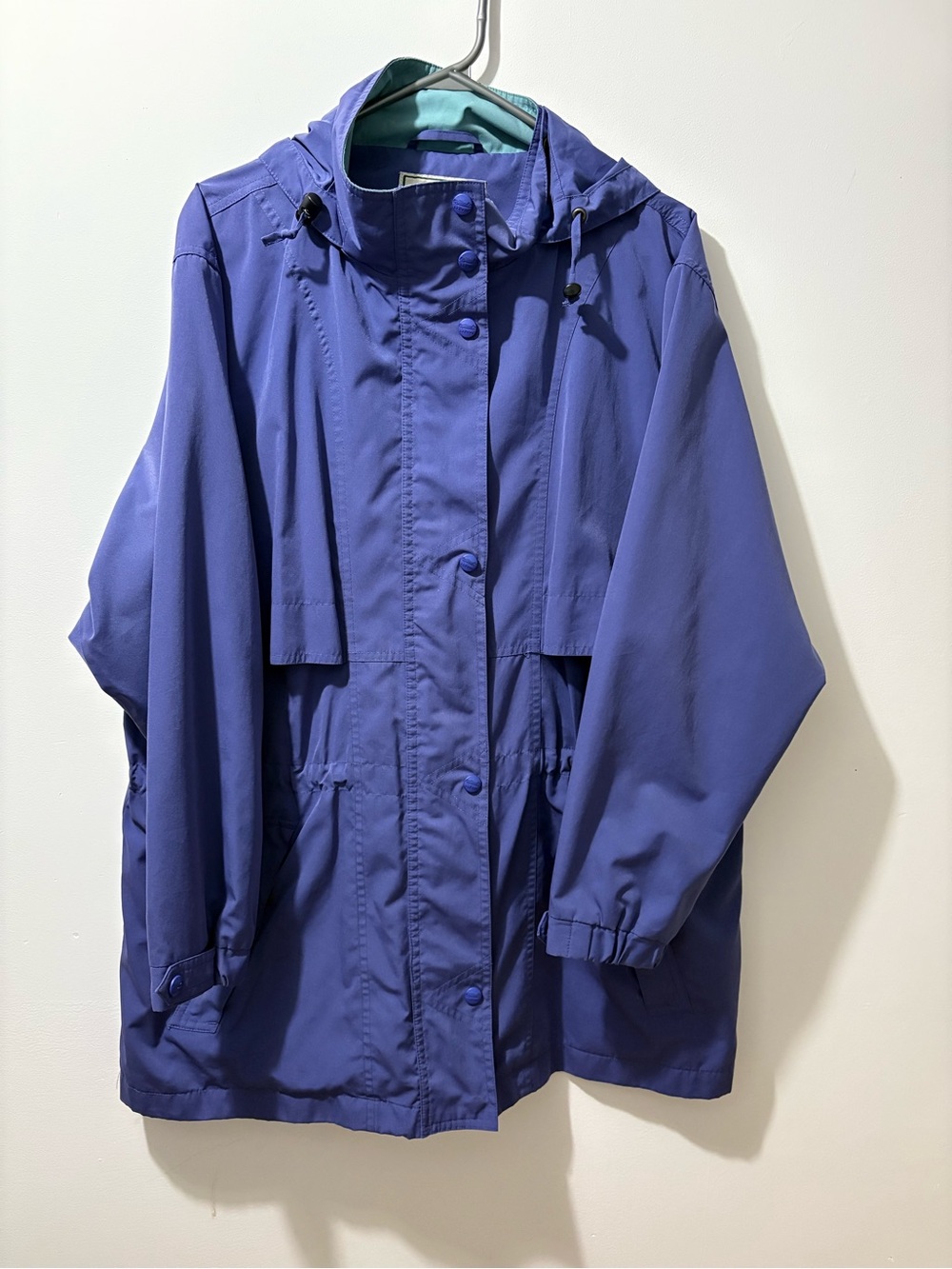 Vintage L.L. Bean Women's Purplish/blue Hooded Windbreaker jacket - Picture 4 of 6